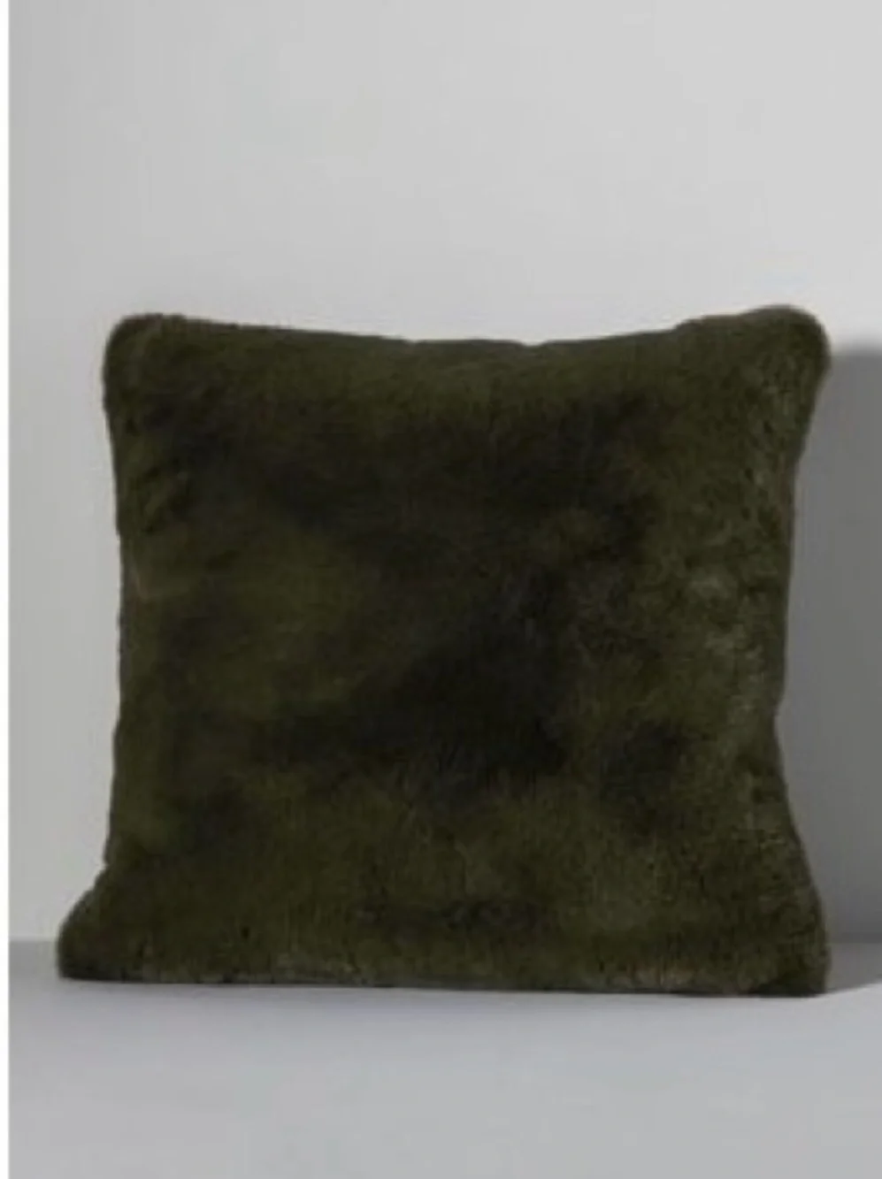 Anthropologie Sophie Faux Fur Throw Pillow - Holly Green